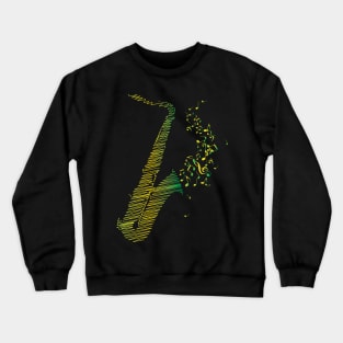 Creative Saxophone Art - Green Mix Crewneck Sweatshirt